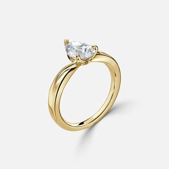 Vri Yellow Gold Solitaire Engagement Ring