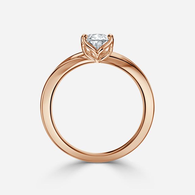 Vri Rose Gold Solitaire Engagement Ring