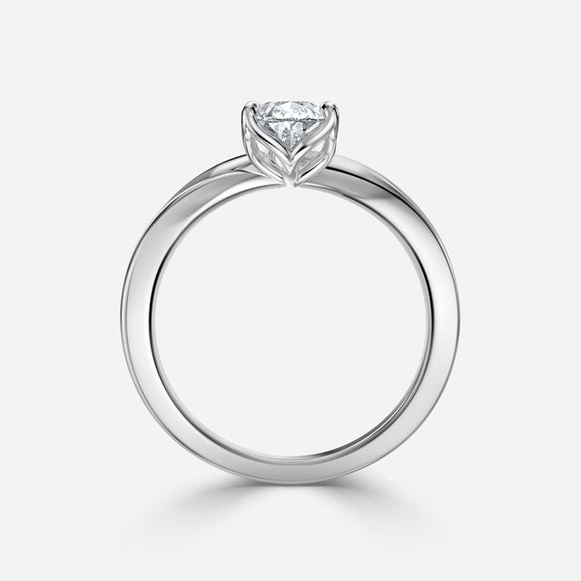 Vri Platinum Flower Engagement Ring