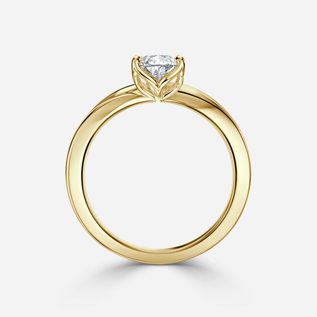 Vri Yellow Gold Solitaire Engagement Ring