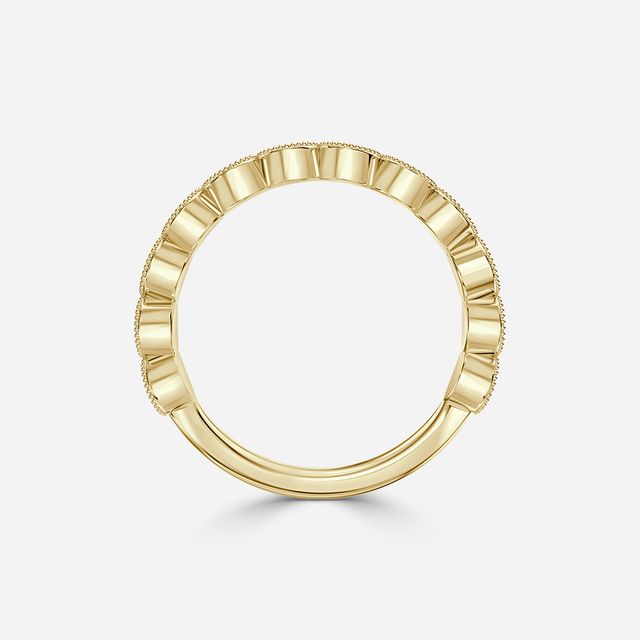Vintage Marquise Shape Yellow Gold Wedding Band