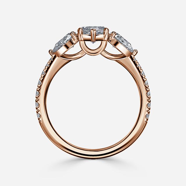 Vivian Trilogy Engagement Ring In Rose Gold