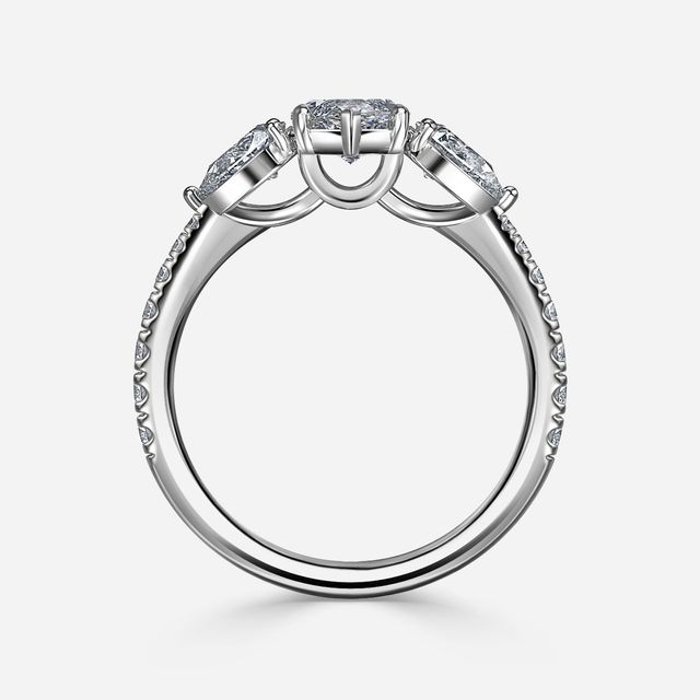 Vivian Pavé Engagement Ring In White Gold