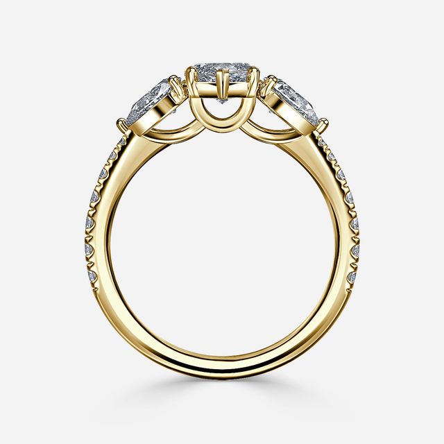Vivian Trilogy Engagement Ring In Yellow Gold
