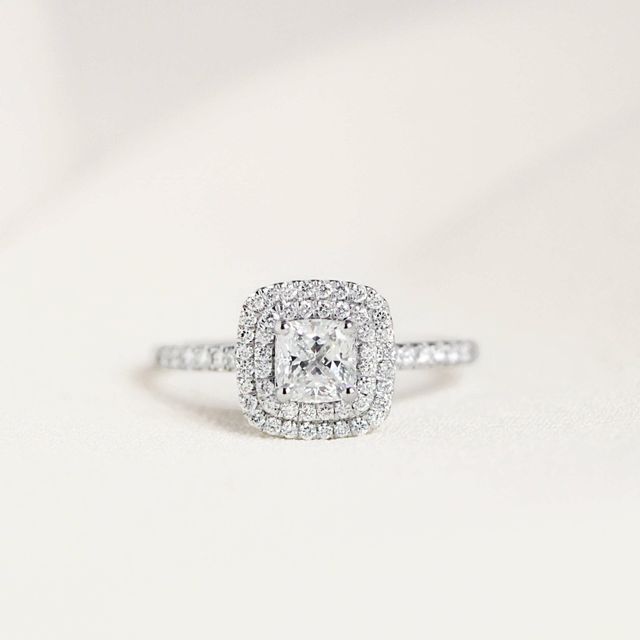 Isoke Platinum Halo Engagement Ring