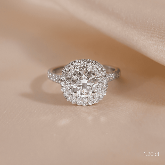 Olympia Platinum Halo Engagement Ring