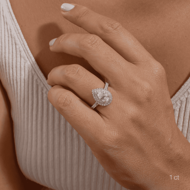 Olympia Platinum Halo Modern Engagement Ring
