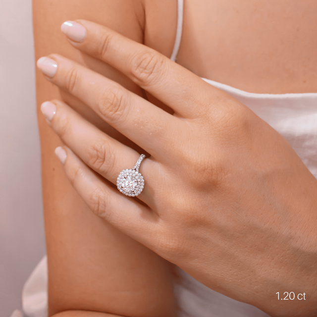 Olympia Platinum Halo Engagement Ring