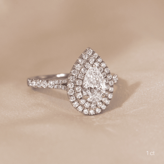 Olympia Platinum Halo Modern Engagement Ring