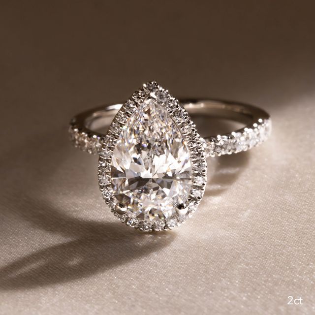 Ayla Platinum Halo Engagement Ring