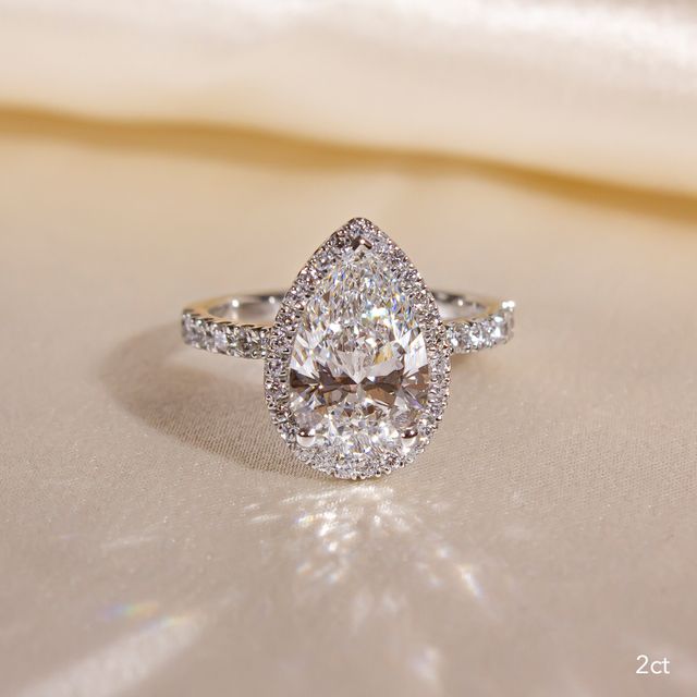Ayla Platinum Halo Engagement Ring