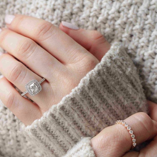 Isoke Platinum Halo Engagement Ring