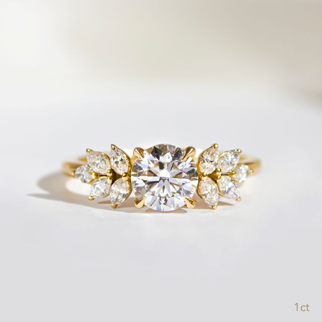 Anastasia Yellow Gold Unique Engagement Ring