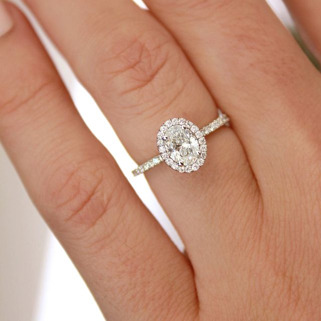 Ayla Platinum Halo Engagement Ring