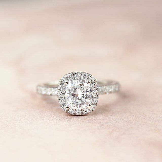 Ayla Platinum Halo Engagement Ring