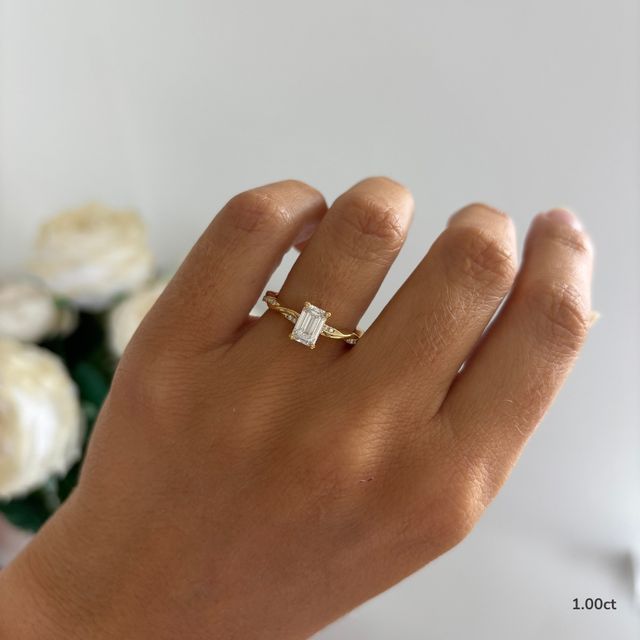Sahana Yellow Gold Pave Engagement Ring