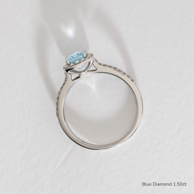 Maya Platinum Halo Engagement Ring