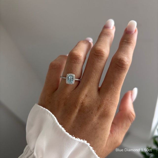 Maya Platinum Halo Engagement Ring