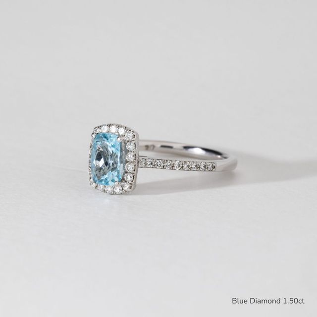 Maya Platinum Halo Engagement Ring