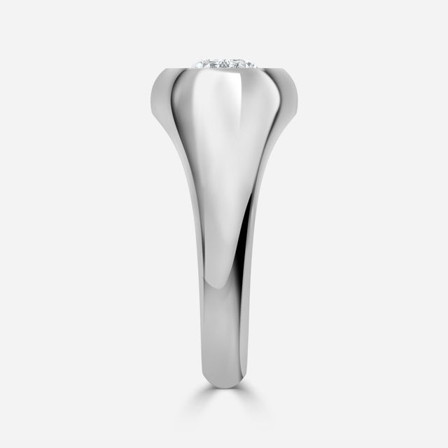 Bezel Set Men's Engagement Ring In Platinum