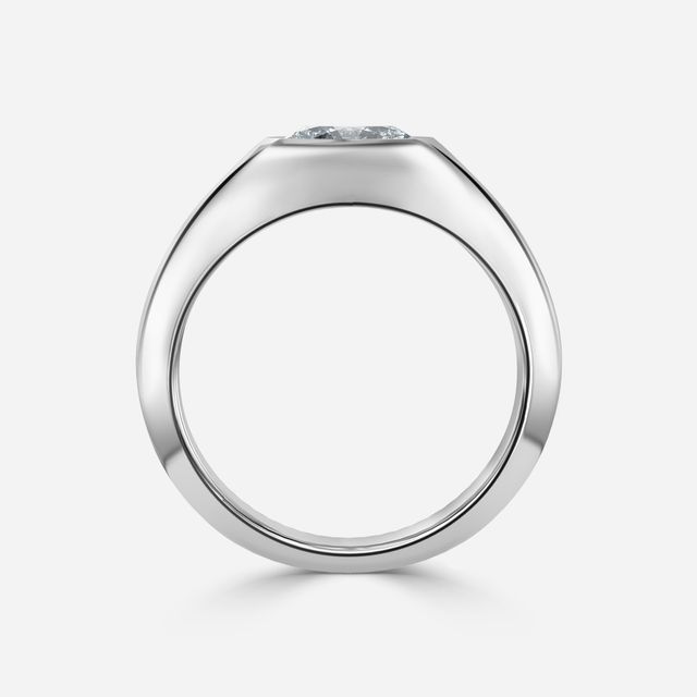 Bezel Set Men's Engagement Ring In Platinum