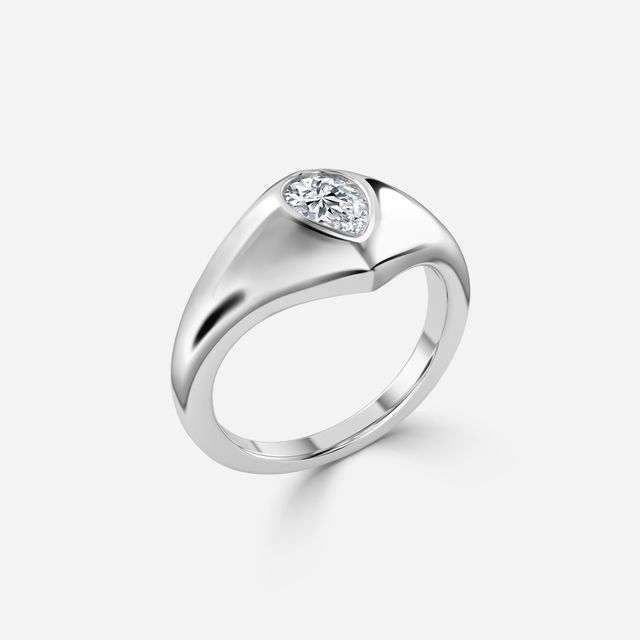 Bezel Set Men's Engagement Ring In Platinum