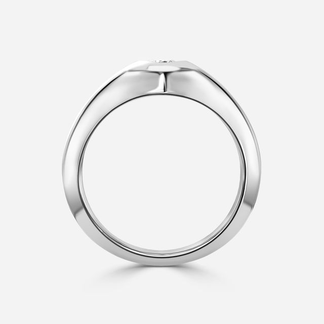 Bezel Set Men's Engagement Ring In Platinum