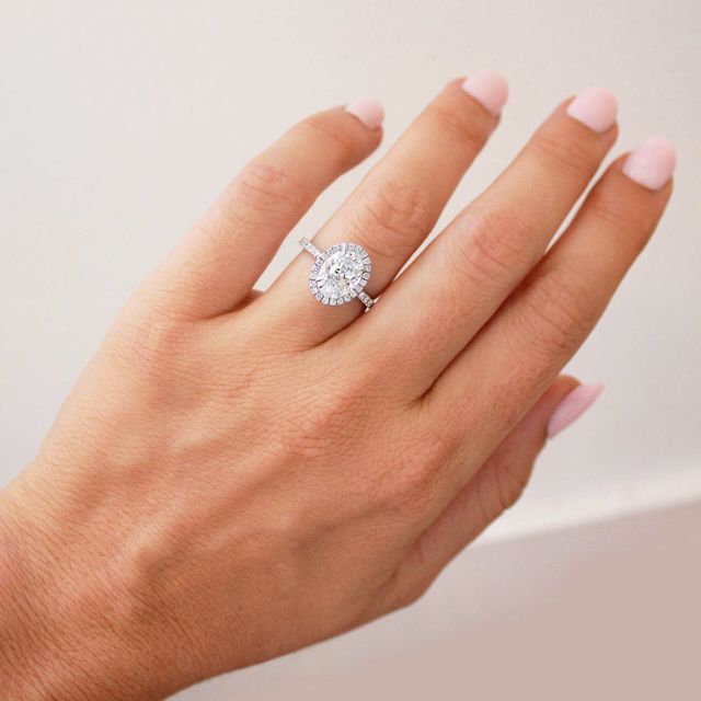 Ayla Platinum Halo Engagement Ring