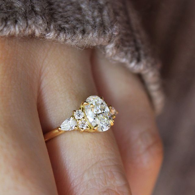 Nanami Yellow Gold Trilogy Engagment Ring