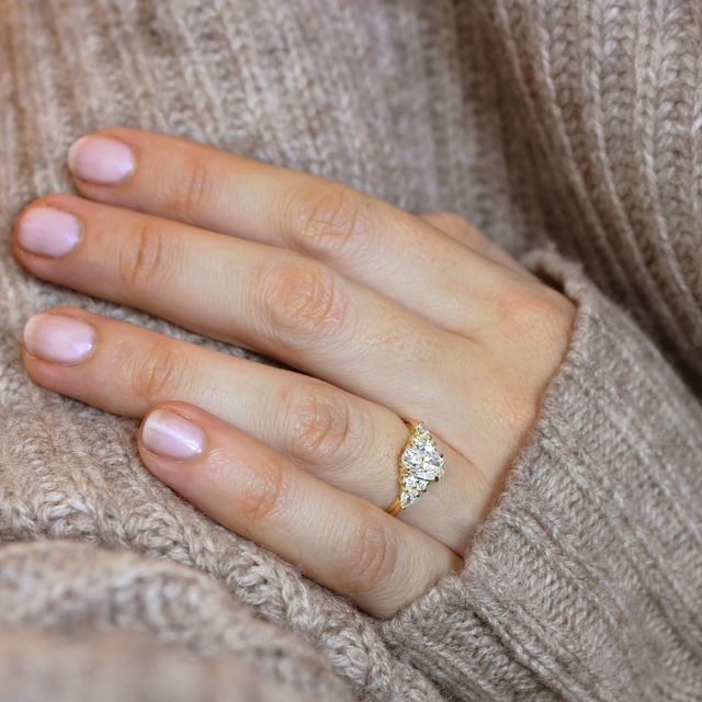 Nanami Yellow Gold Trilogy Engagment Ring
