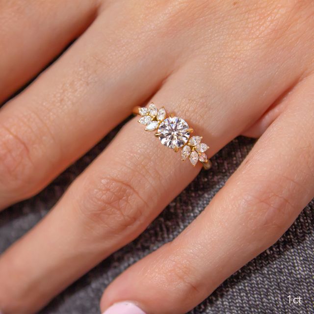 Anastasia Yellow Gold Unique Engagement Ring