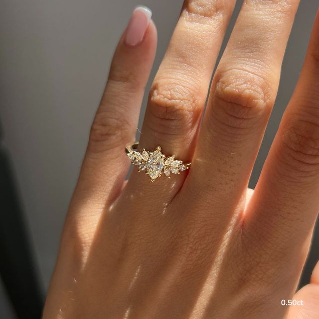 Anastasia Yellow Gold Unique Engagement Ring