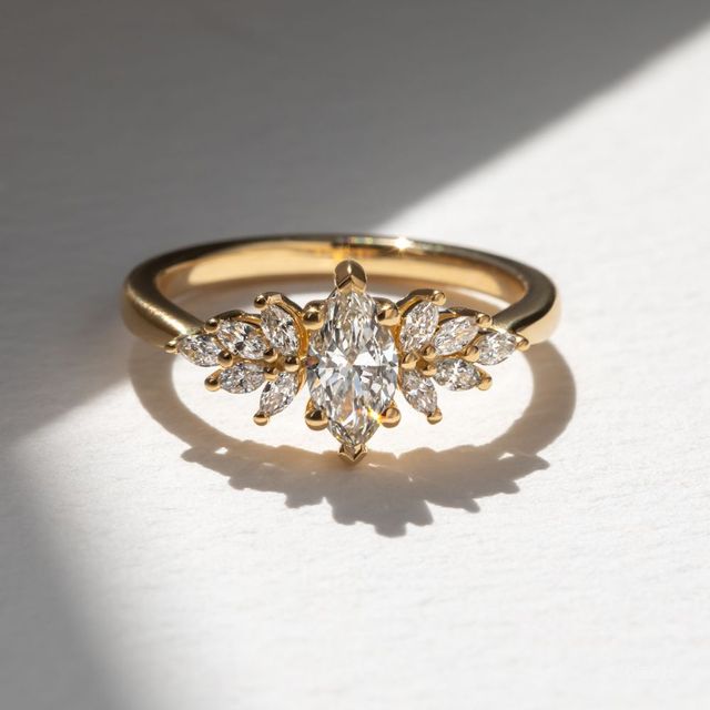 Anastasia Yellow Gold Unique Engagement Ring