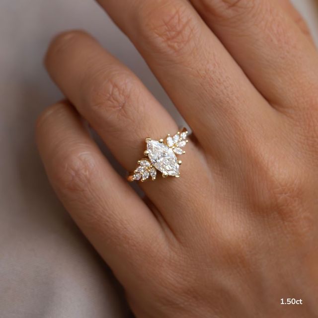 Anastasia Yellow Gold Unique Engagement Ring