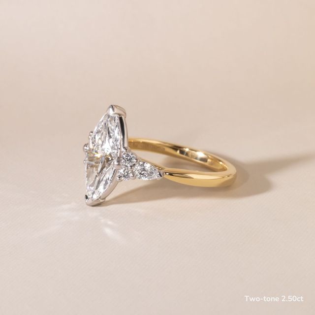 Nanami Yellow Gold Trilogy Engagment Ring