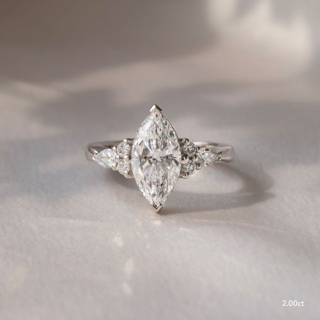 Nanami Platinum Trilogy Cluster Engagment Ring