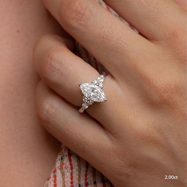 Nanami Platinum Trilogy Cluster Engagment Ring