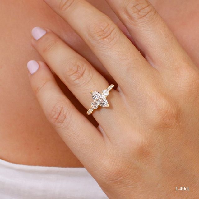 Crown Yellow Gold Trilogy Engagement Ring