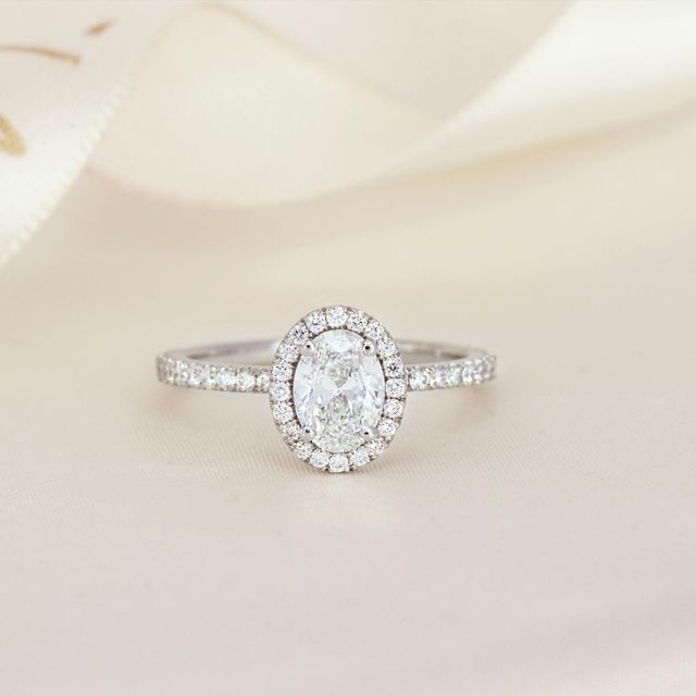 Ayla Platinum Halo Engagement Ring