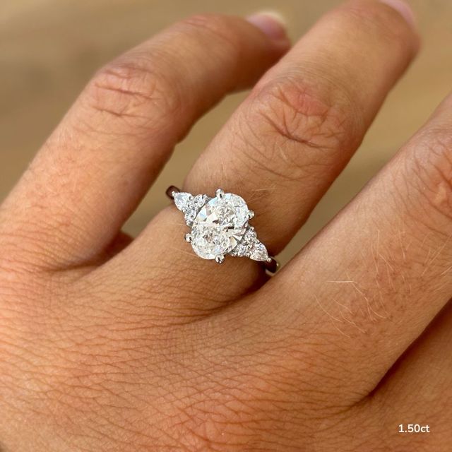 Nanami Platinum Trilogy Cluster Engagment Ring