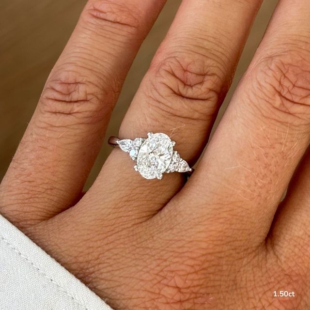 Nanami Platinum Trilogy Cluster Engagment Ring