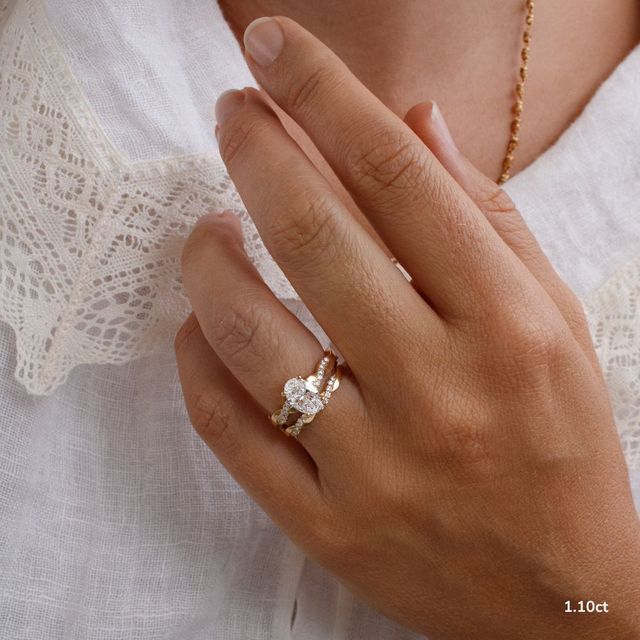 Sahana Yellow Gold Pave Engagement Ring