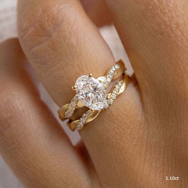 Sahana Yellow Gold Pave Engagement Ring