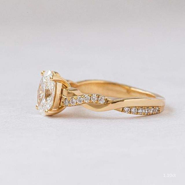 Sahana Yellow Gold Pave Engagement Ring
