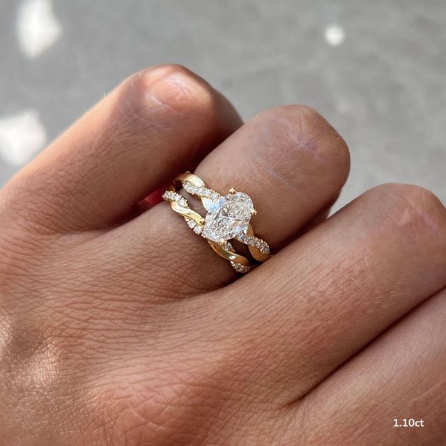 Sahana Yellow Gold Pave Engagement Ring