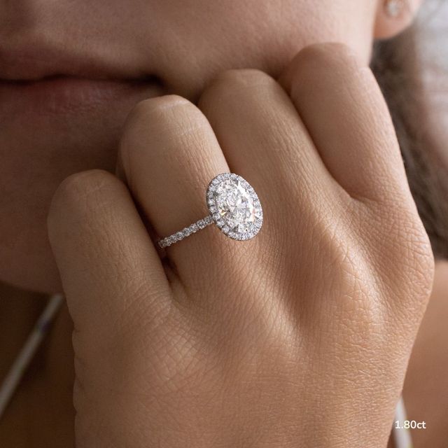 Ayla White Gold Halo Engagement Ring