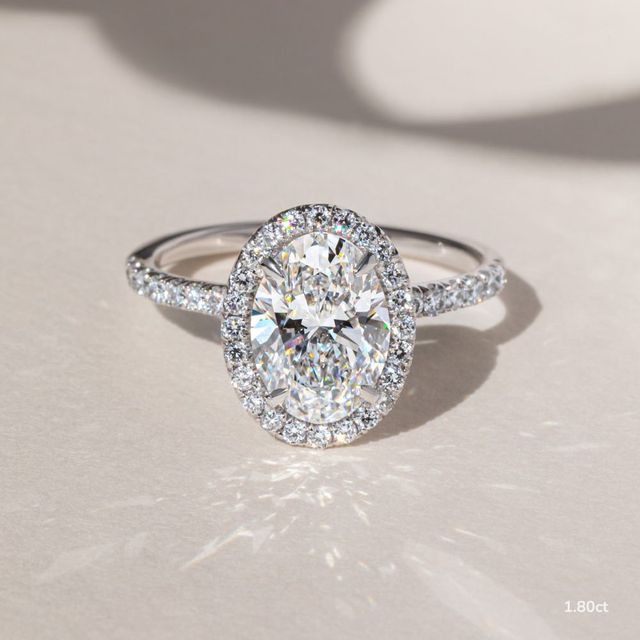 Ayla White Gold Halo Engagement Ring