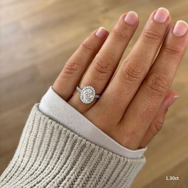 Maya Platinum Halo Engagement Ring