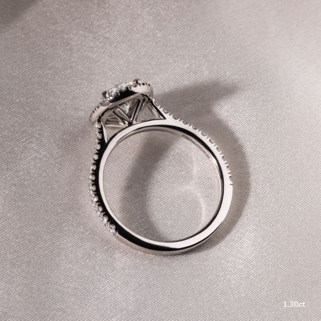 Maya Platinum Halo Engagement Ring