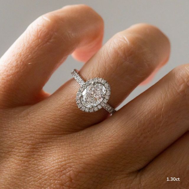 Maya Platinum Halo Engagement Ring